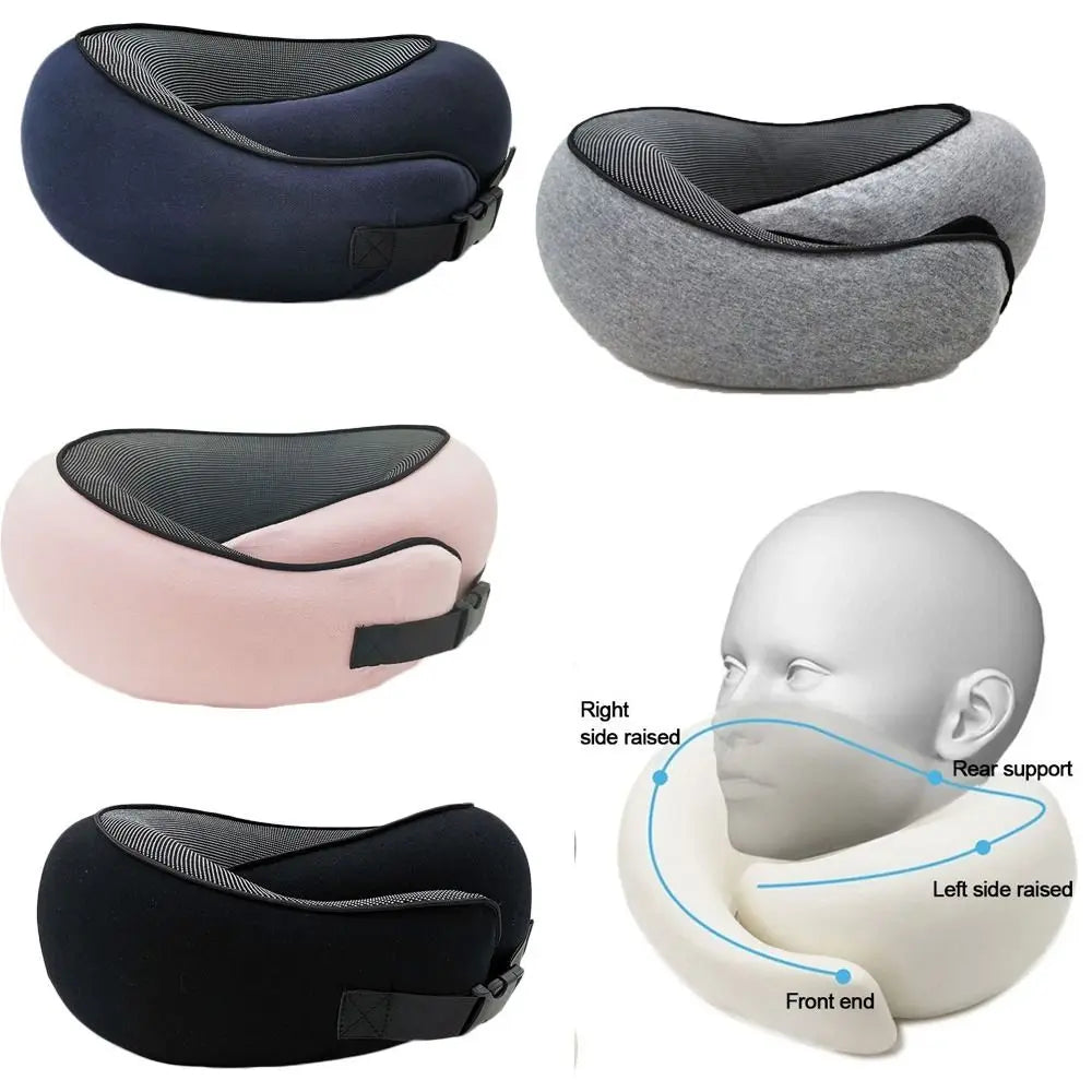 Soft Memory Foam Travel Neck Pillow – U-Shape Adjustable Support for Plane, Car & Office Naps - Glowify