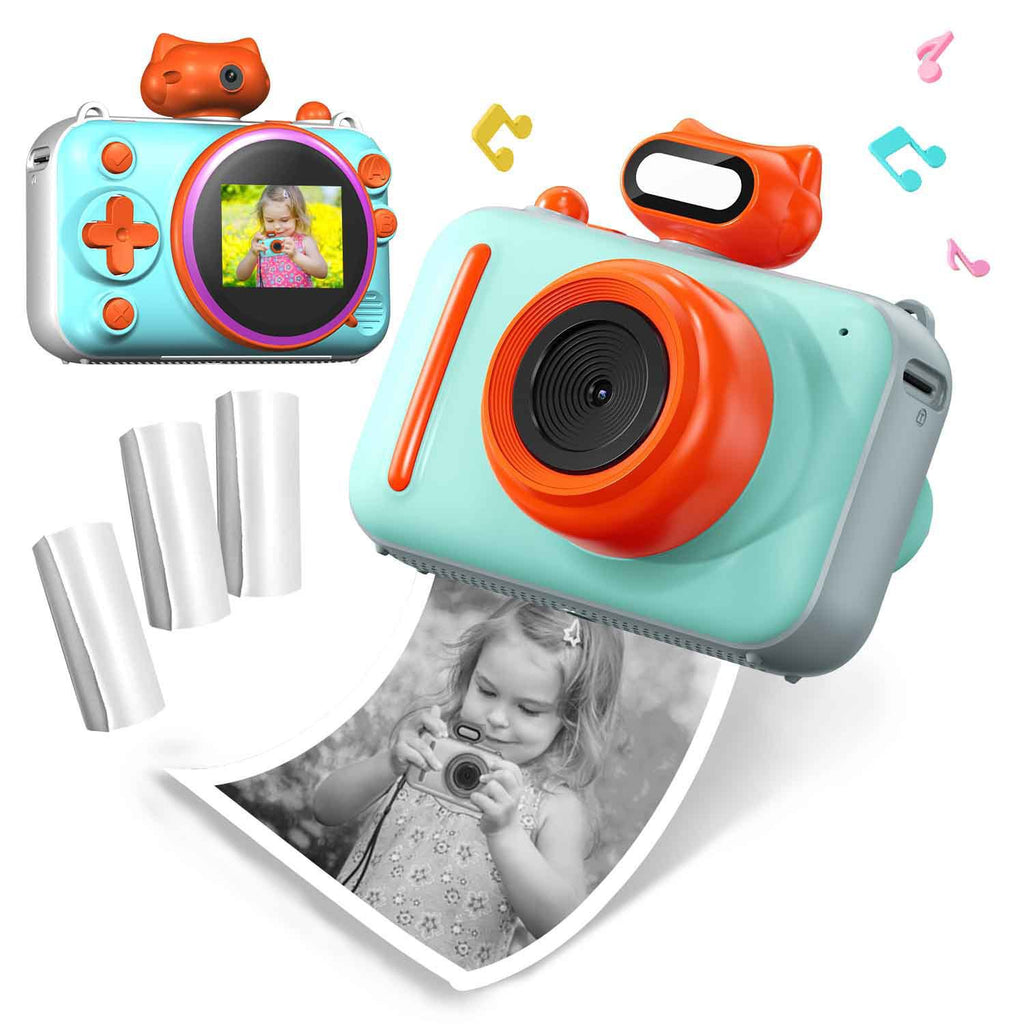 Kids Digital Camera with Photo & Video – Colorful Cartoon Children Camera (HD Screen, Printing Supported) - Glowify