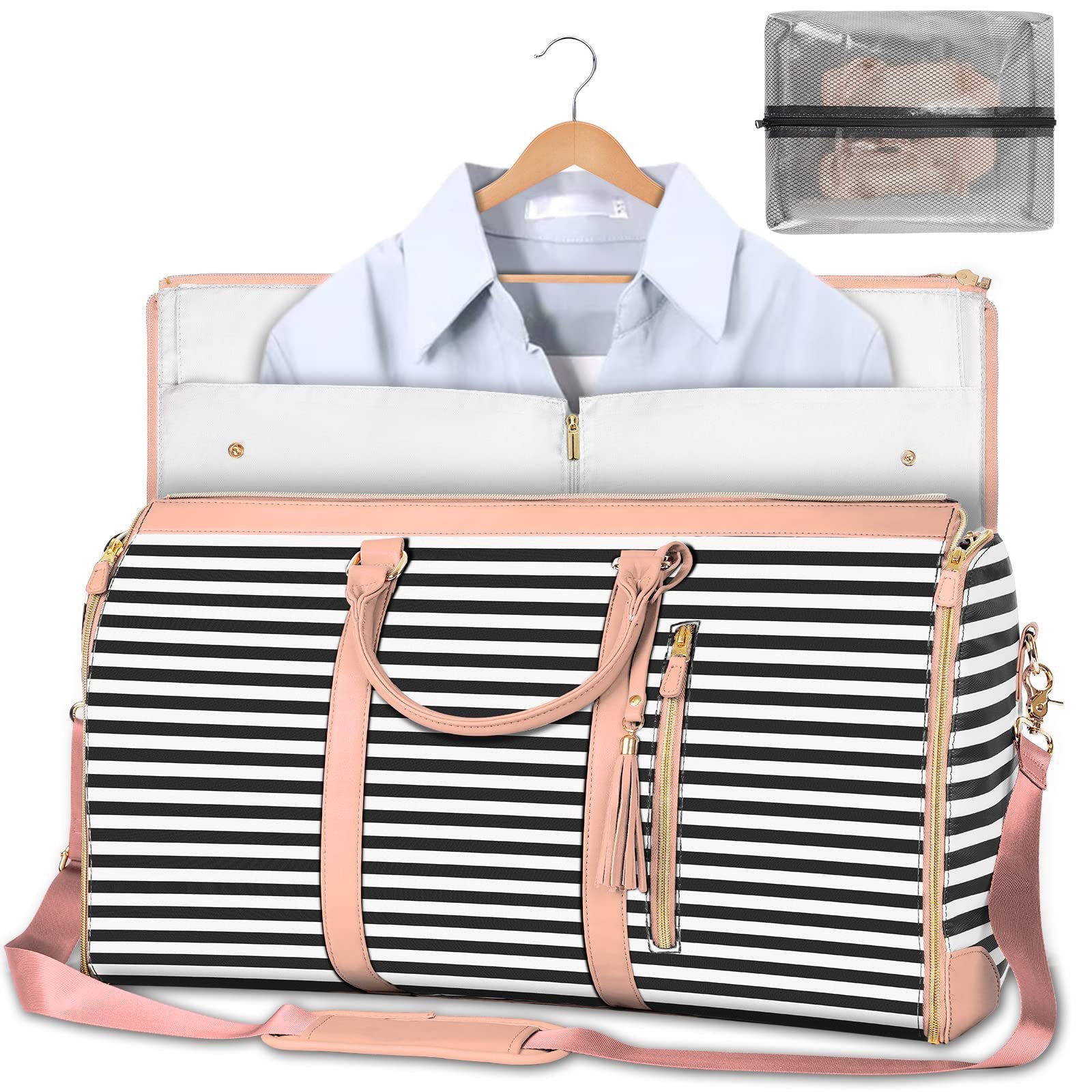 Large Capacity Women’s Travel Duffle Bag – Waterproof Folding Suit & Clothes Tote with Dry/Wet Separation - Glowify