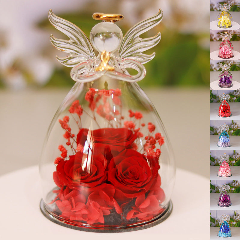 Eternal Rose in Glass Box – Dried Flower Home Decor & Romantic Gift for Special Occasions - Glowify