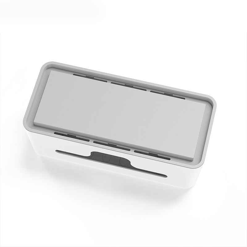 Power Strip Cable Storage Box – Anti-Dust Wire & Charger Organizer with Lid (Desktop & Home Use)