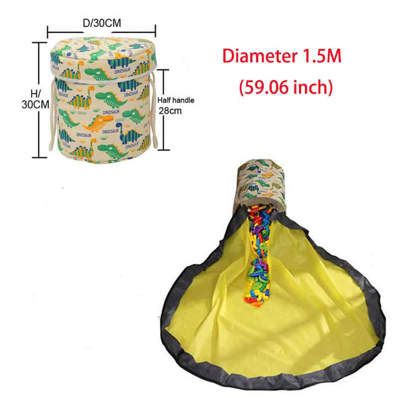 Portable Kids Toy Storage Bag with Play Mat – Quick-Clean Toy Organizer Basket & Bucket - Glowify