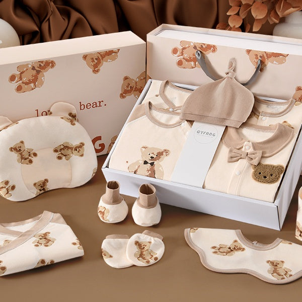 Luxury Teddy Newborn Gift Box – Baby Meeting Etiquette Clothing Set (0–12 Months) - Glowify