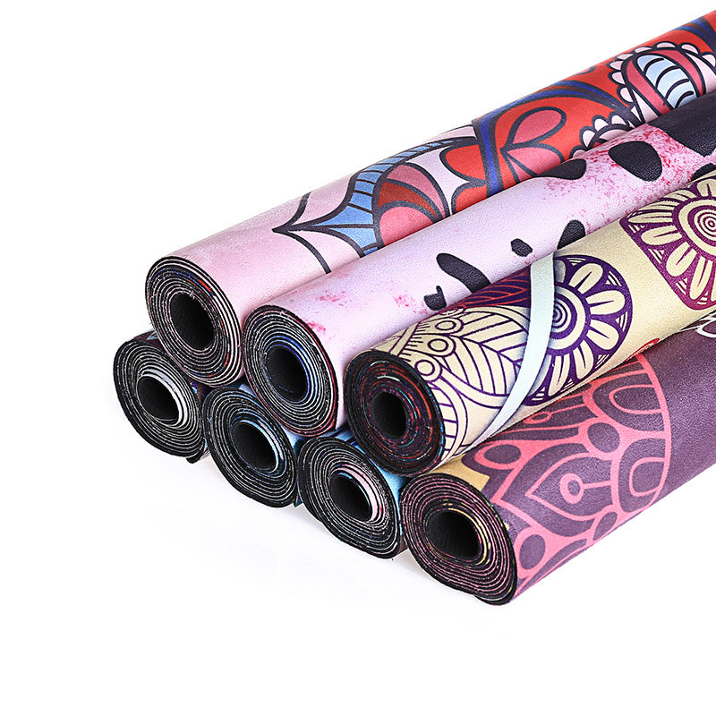 PU Rubber Suede Yoga Mat – Non-Slip Extra Wide Fitness Mat for Home & Gym (183×68cm) - Glowify