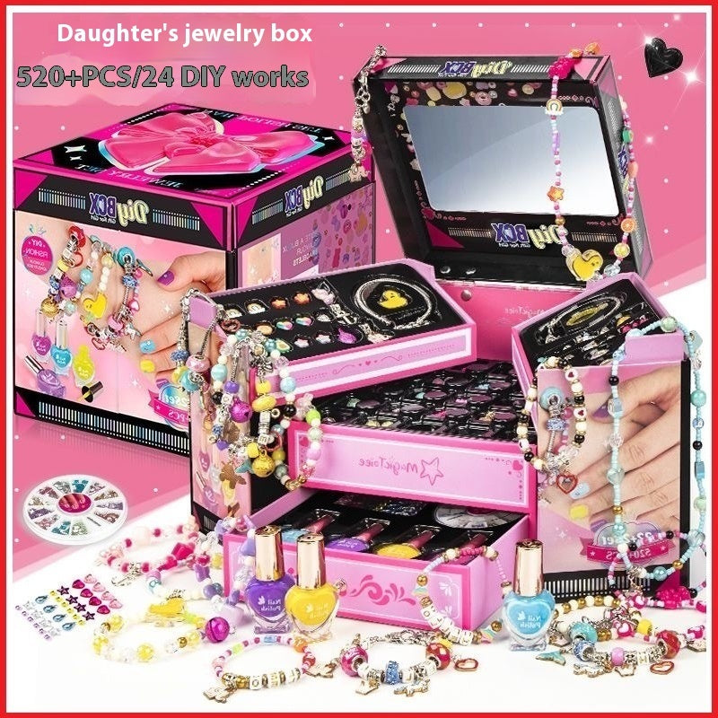 Children’s DIY Jewelry Making Kit – Girls Treasure Box Bracelet & Beads Craft Toy (Ages 4–6) - Glowify