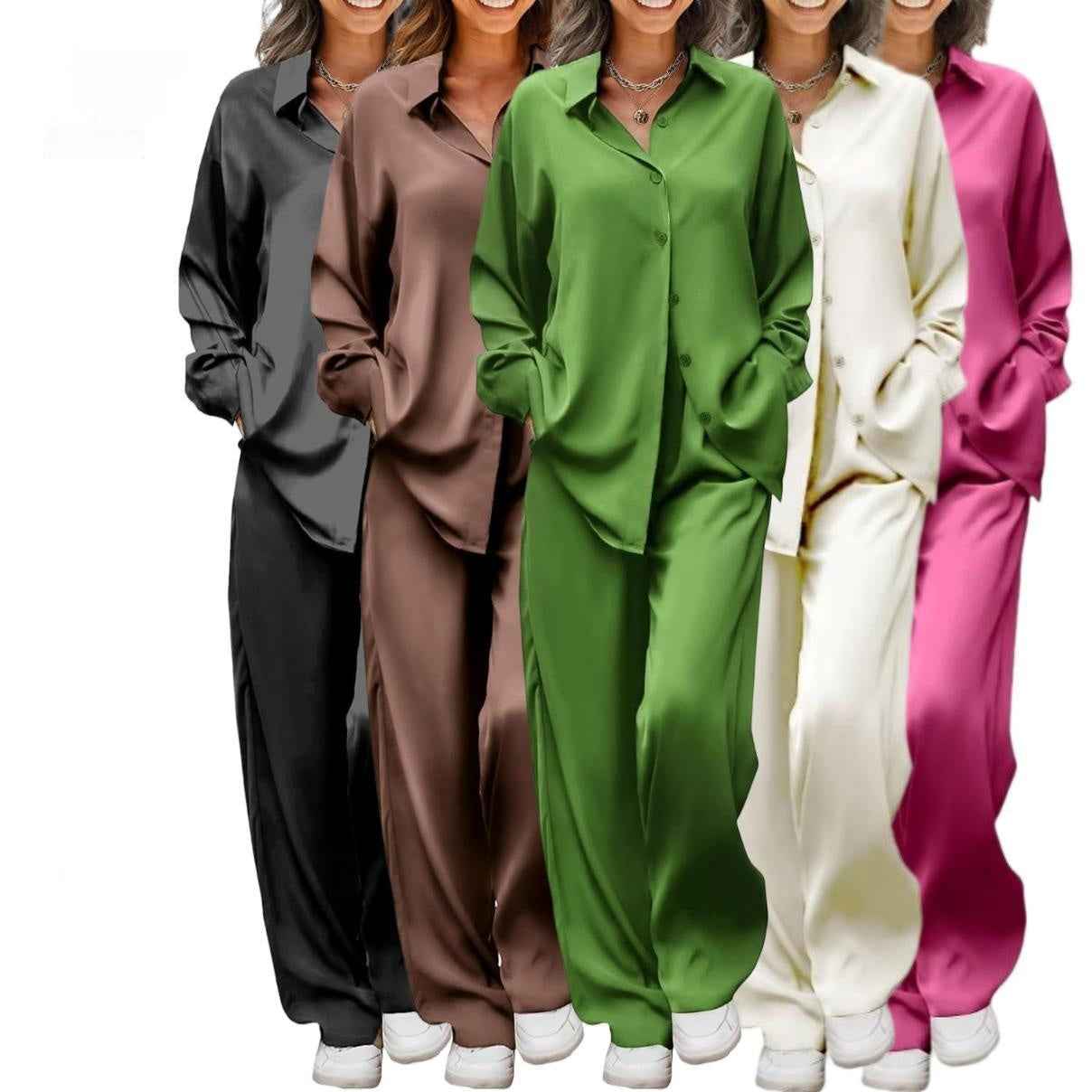 Women’s Casual Long Suit Set – Minimalist Elegant Commuter Two-Piece Outfit - Glowify