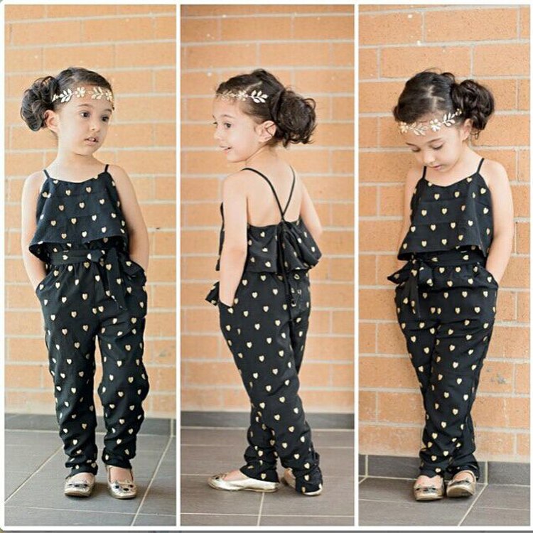Cute girls Polka Dot Jumpsuit – Sleeveless Cotton Outfit for Girls (2T–7T)