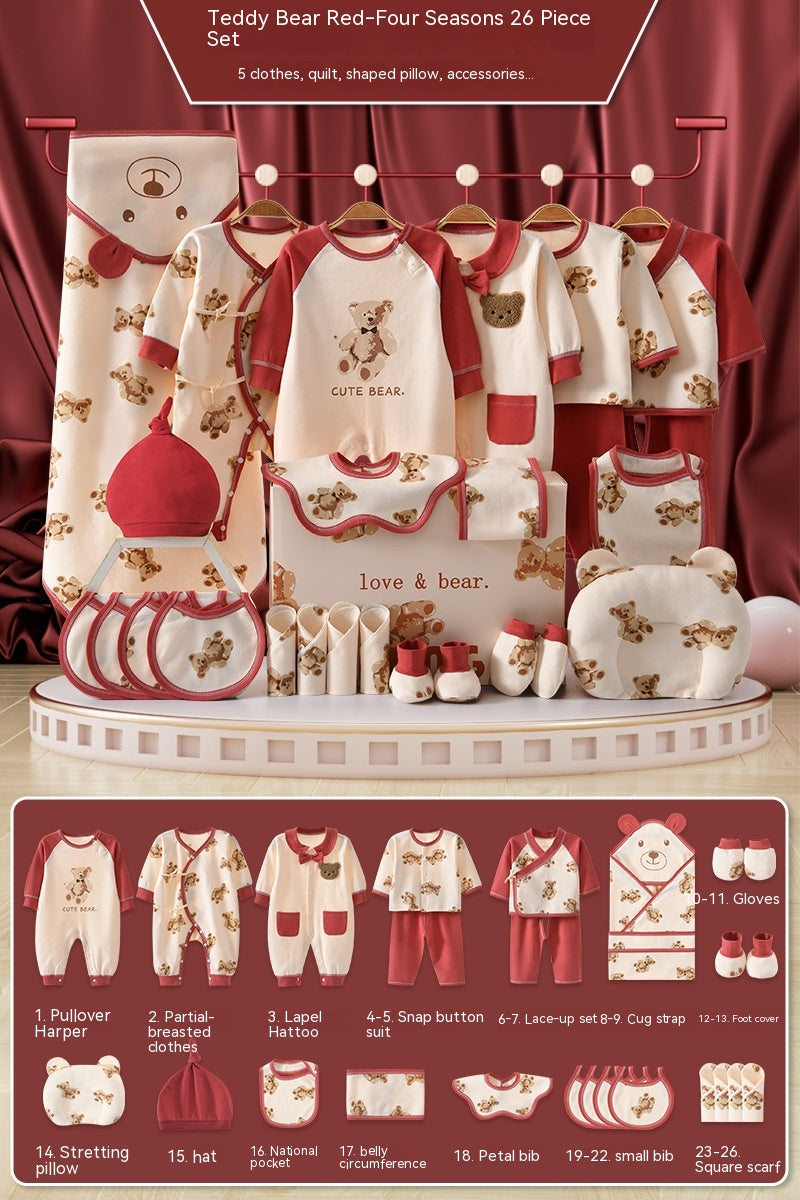 Luxury Teddy Newborn Gift Box – Baby Meeting Etiquette Clothing Set (0–12 Months) - Glowify