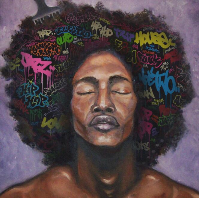 Graffiti Art African Girl Shower Curtain – Hip Hop Portrait Bathroom Decor with Modern City Style