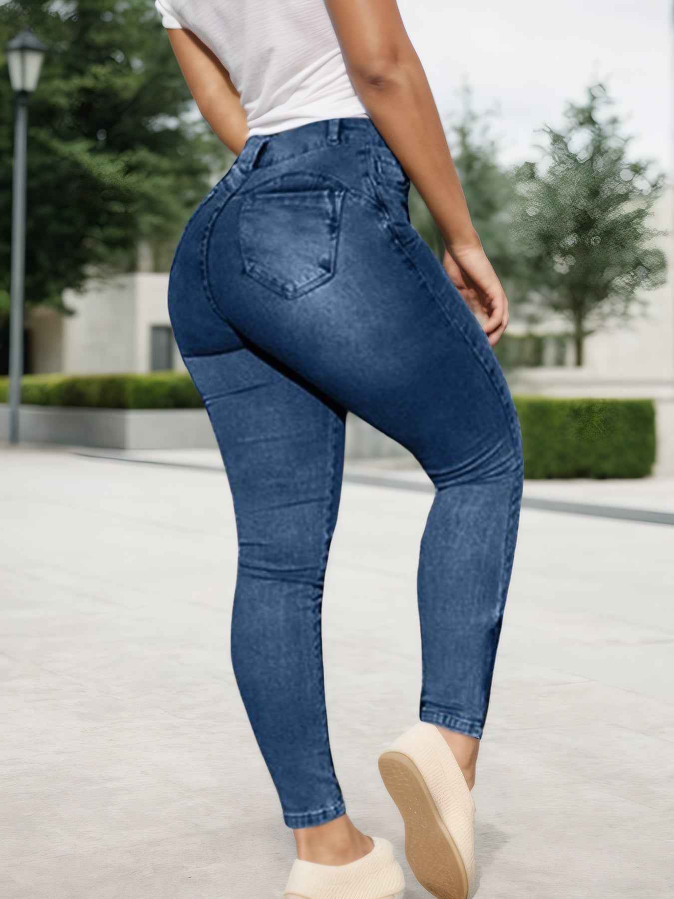 Women’s Multi-Pocket High-Stretch Cargo Skinny Pants – Mid-Rise Pencil Jeans with Zipper Hem (Urban Style) - Glowify