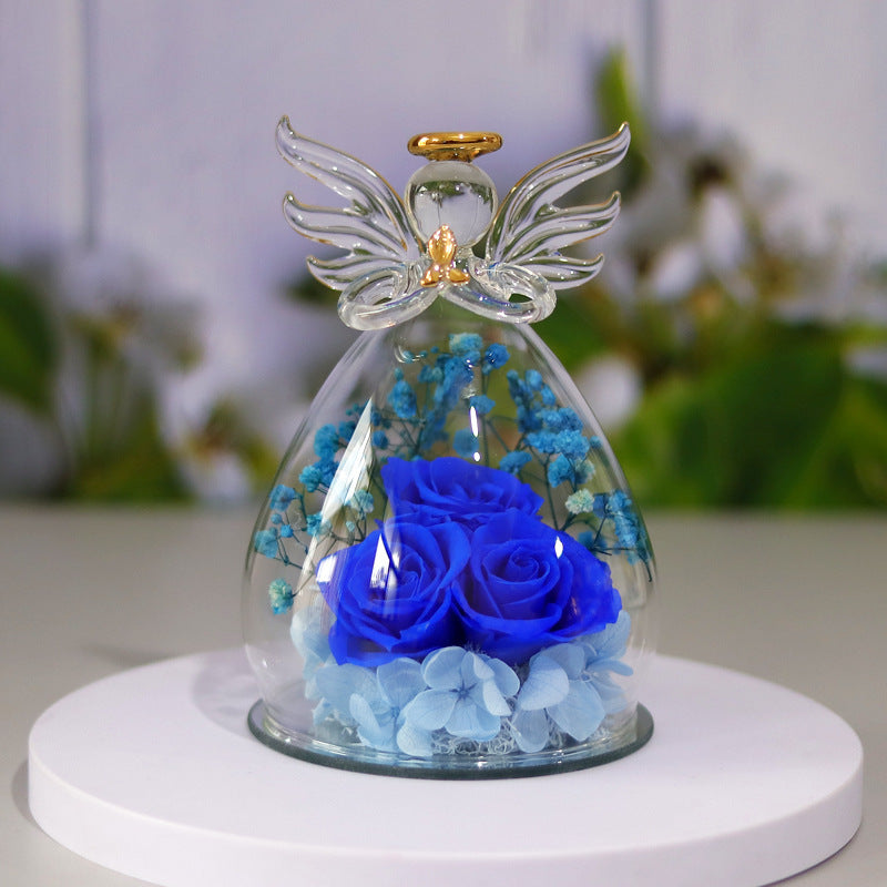 Eternal Rose in Glass Box – Dried Flower Home Decor & Romantic Gift for Special Occasions - Glowify