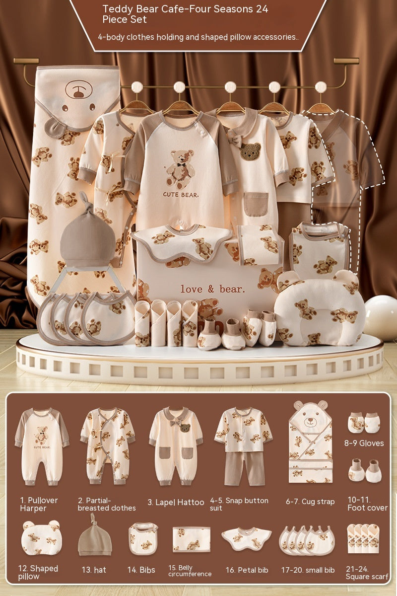 Luxury Teddy Newborn Gift Box – Baby Meeting Etiquette Clothing Set (0–12 Months) - Glowify