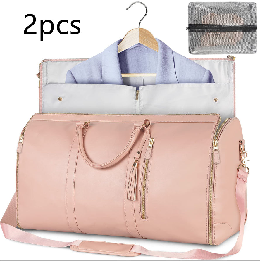 Large Capacity Women’s Travel Duffle Bag – Waterproof Folding Suit & Clothes Tote with Dry/Wet Separation - Glowify