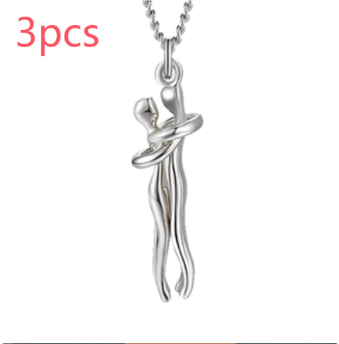 Hug Me Close Couple Necklace – Symbolic Embrace Pendant for Love, Connection & Togetherness - Glowify