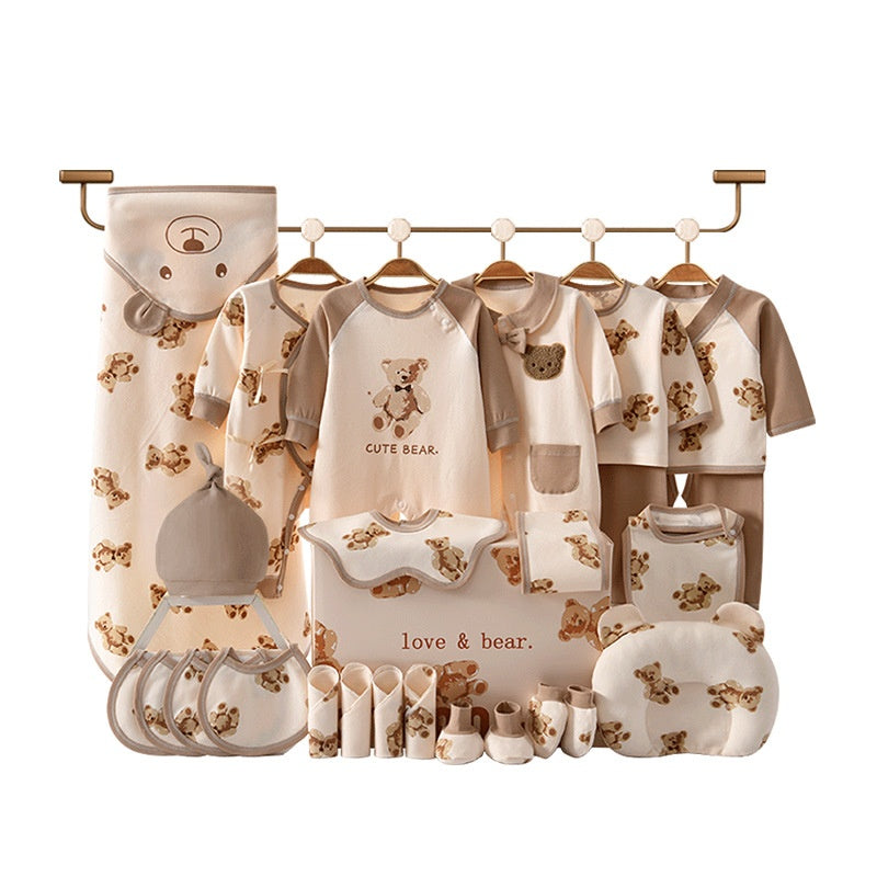 Luxury Teddy Newborn Gift Box – Baby Meeting Etiquette Clothing Set (0–12 Months) - Glowify