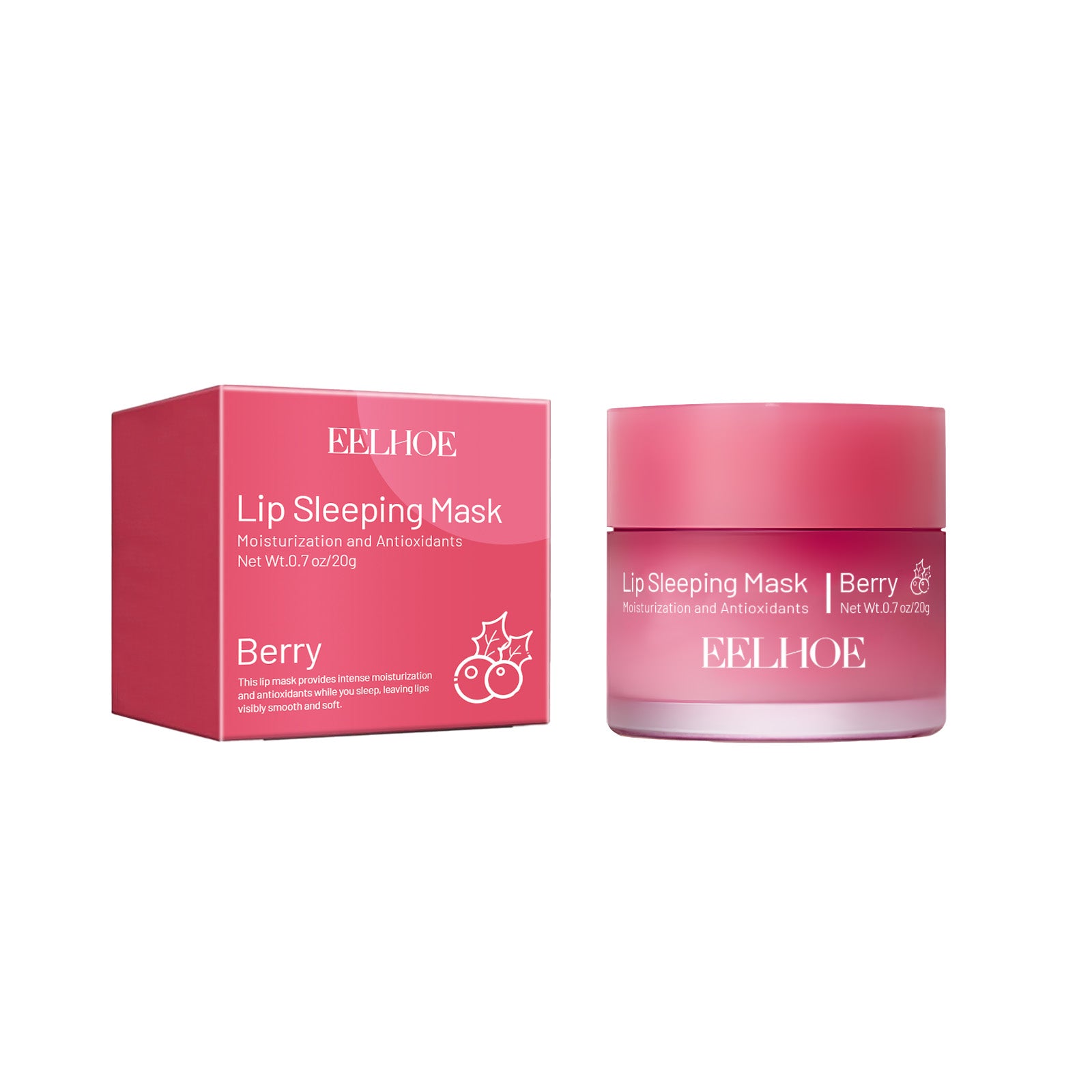 EELHOE Overnight Lip Mask – Strawberry, Shea Butter & Camellia Oil | Hydrating, Exfoliating & Plumping - Glowify