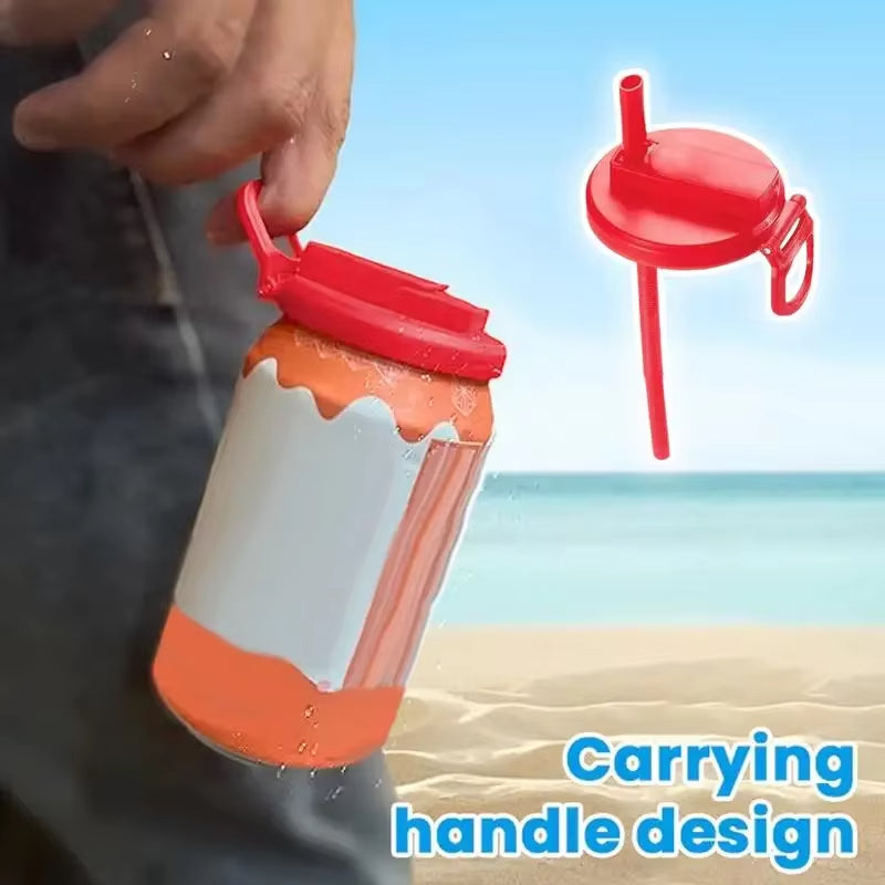 Reusable Soda Can Lid with Straw – Anti-Spill Beverage Can Stopper for Coke, Beer & Drinks - Glowify