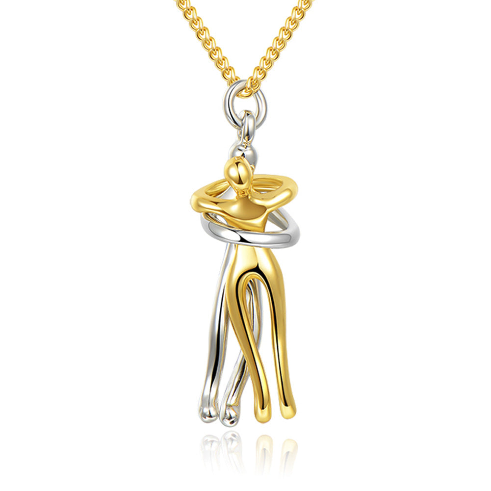 Hug Me Close Couple Necklace – Symbolic Embrace Pendant for Love, Connection & Togetherness - Glowify