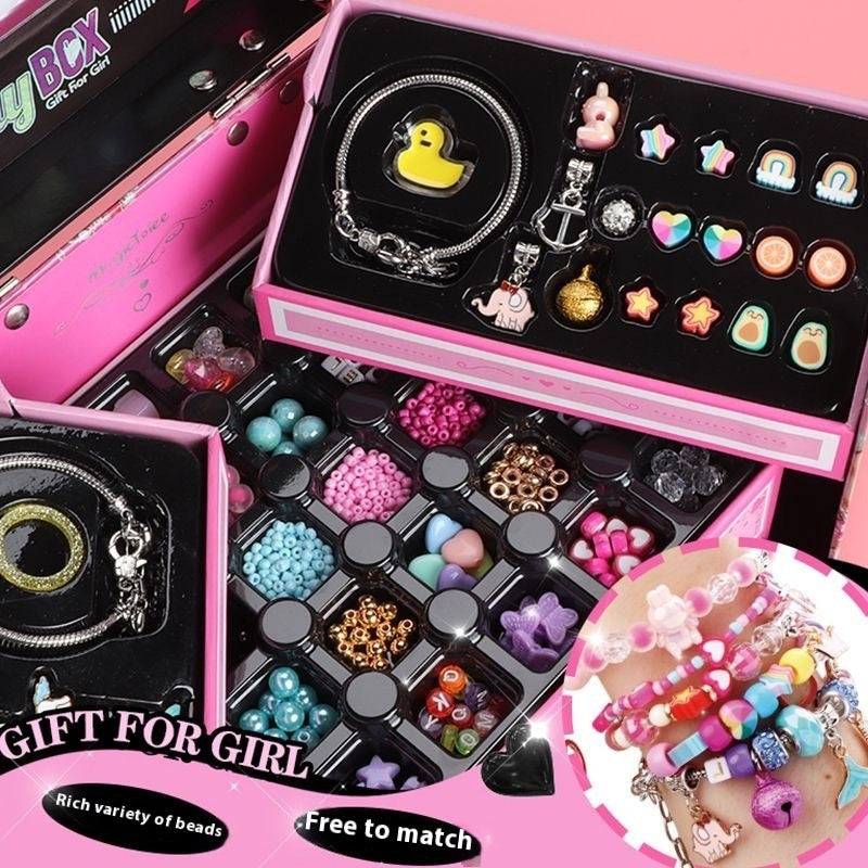Children’s DIY Jewelry Making Kit – Girls Treasure Box Bracelet & Beads Craft Toy (Ages 4–6) - Glowify