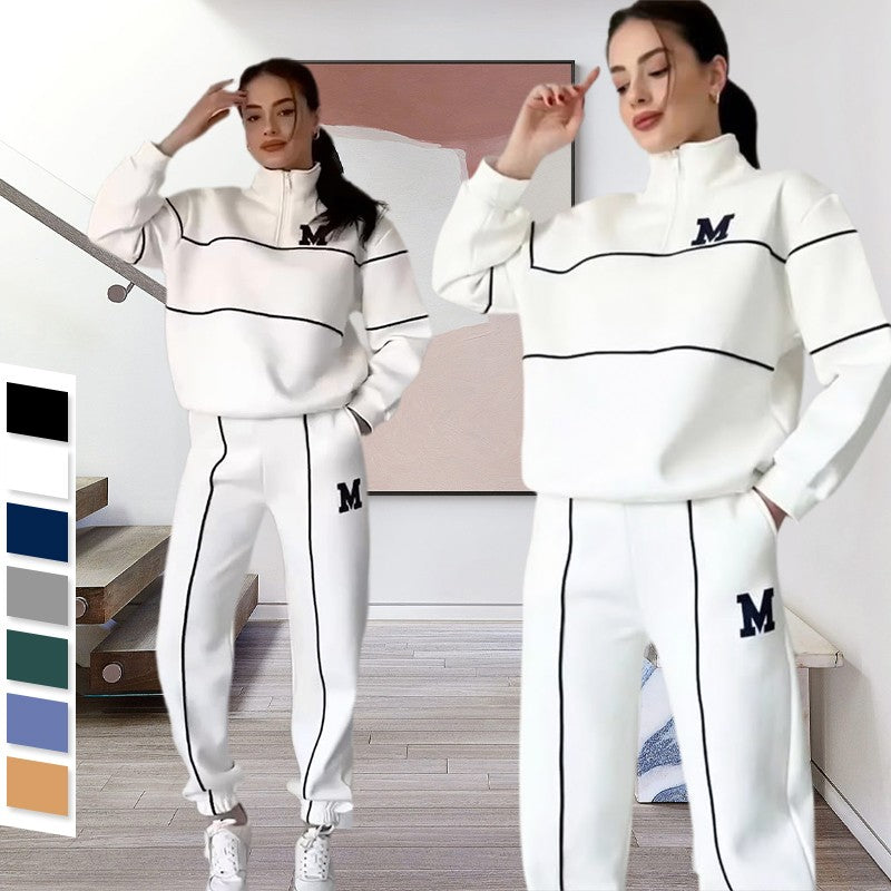 Women’s 2-Piece Lounge Sweatsuit Set – Pullover Sweatshirt & Baggy Sweatpants with Pockets - Glowify