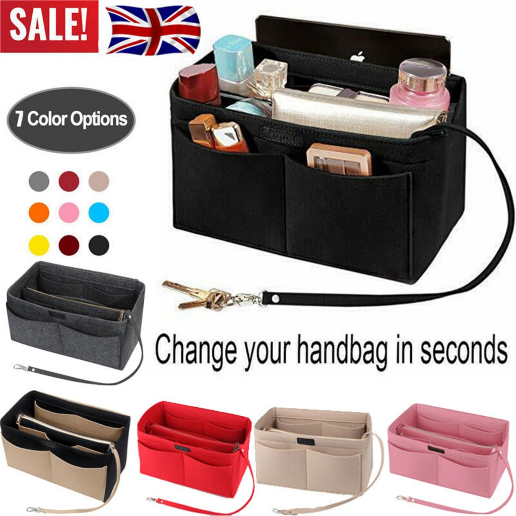 Women’s Felt Handbag Organizer Insert – Large Capacity Bag Liner with Pockets - Glowify