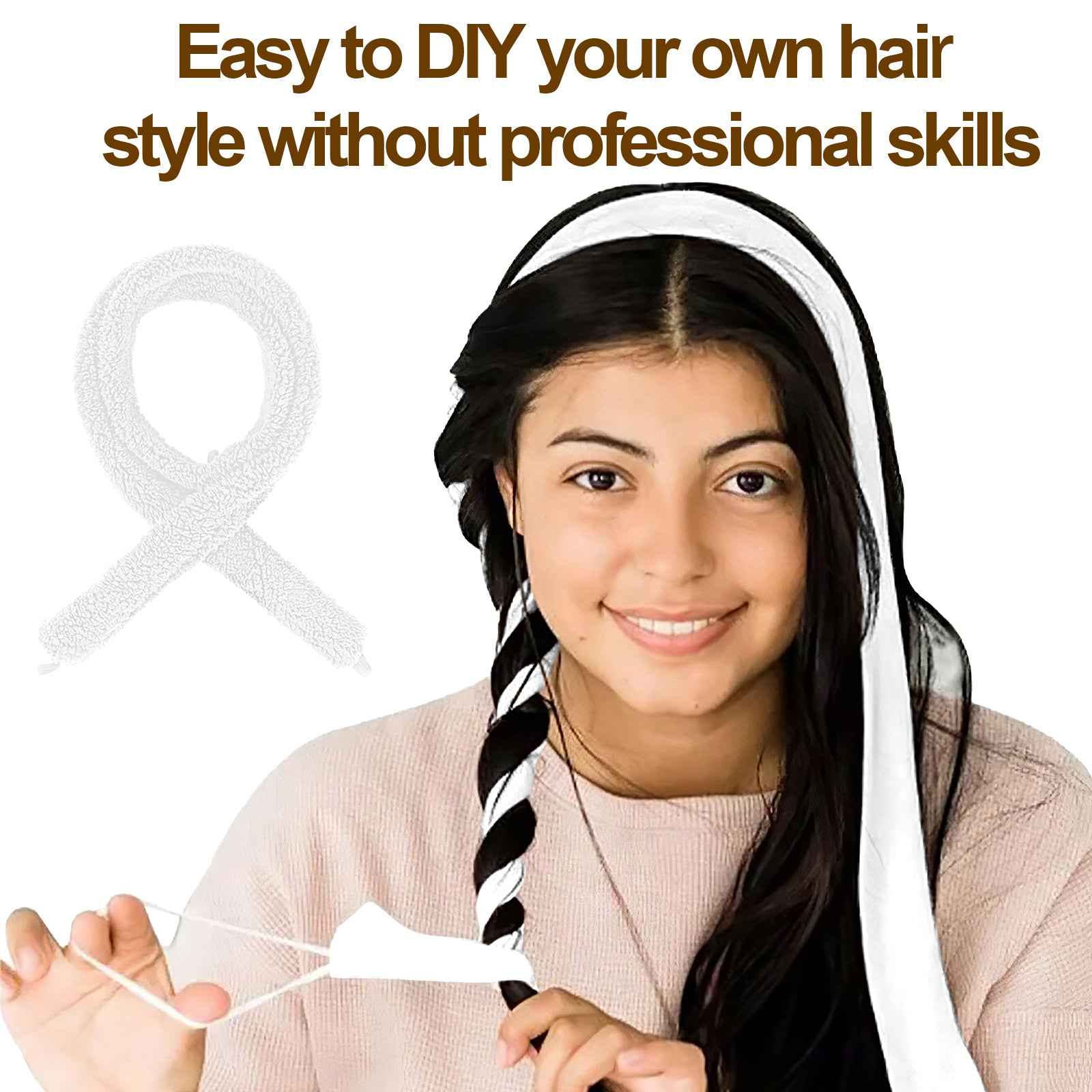 Satin Heatless Hair Curler – Overnight Soft Waves & Natural Curls (No Heat) - Glowify