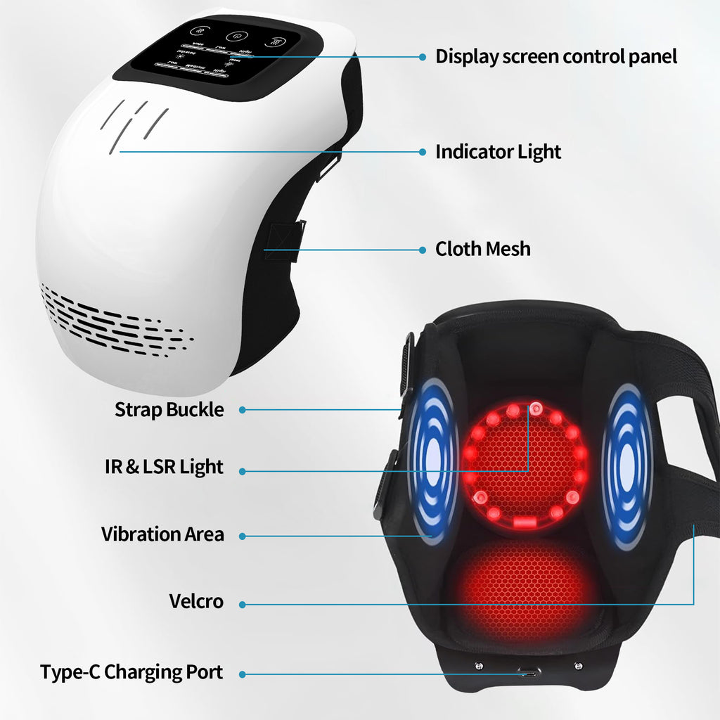 Electric Intelligent Knee Massager with Infrared Heat & Vibration – Rechargeable Home Pain Relief & Deep Kneading Therapy Device - Glowify