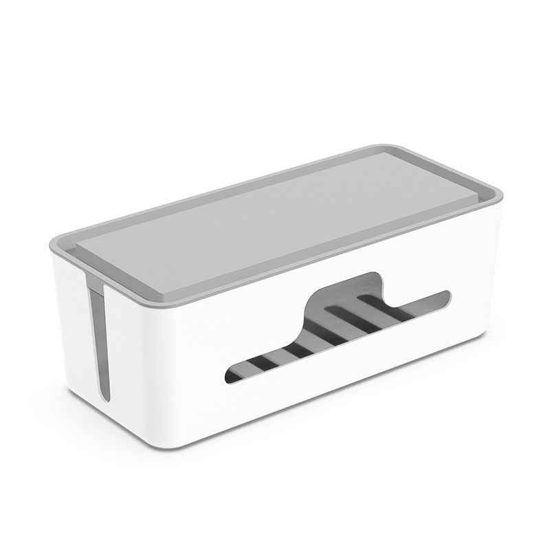 Power Strip Cable Storage Box – Anti-Dust Wire & Charger Organizer with Lid (Desktop & Home Use)