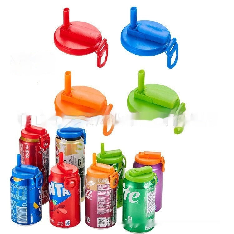 Reusable Soda Can Lid with Straw – Anti-Spill Beverage Can Stopper for Coke, Beer & Drinks - Glowify