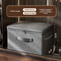 Home Fabric Extra-Large Wardrobe Storage Basket – Foldable Nordic Clothing Organizer (Dust & Moisture Proof) - Glowify