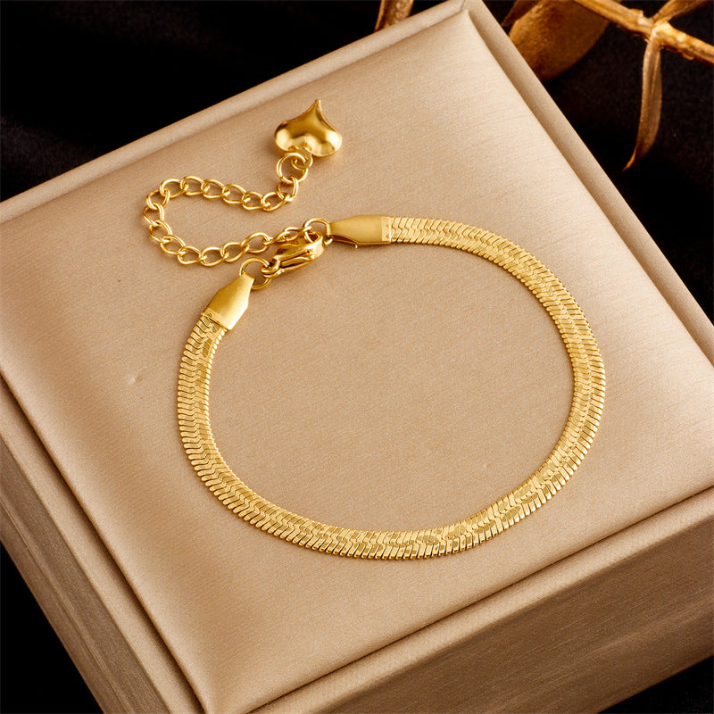 Gold-Plated Double Layer Snake Chain Bracelet for Women – Punk Luxury Fashion Jewelry - Glowify