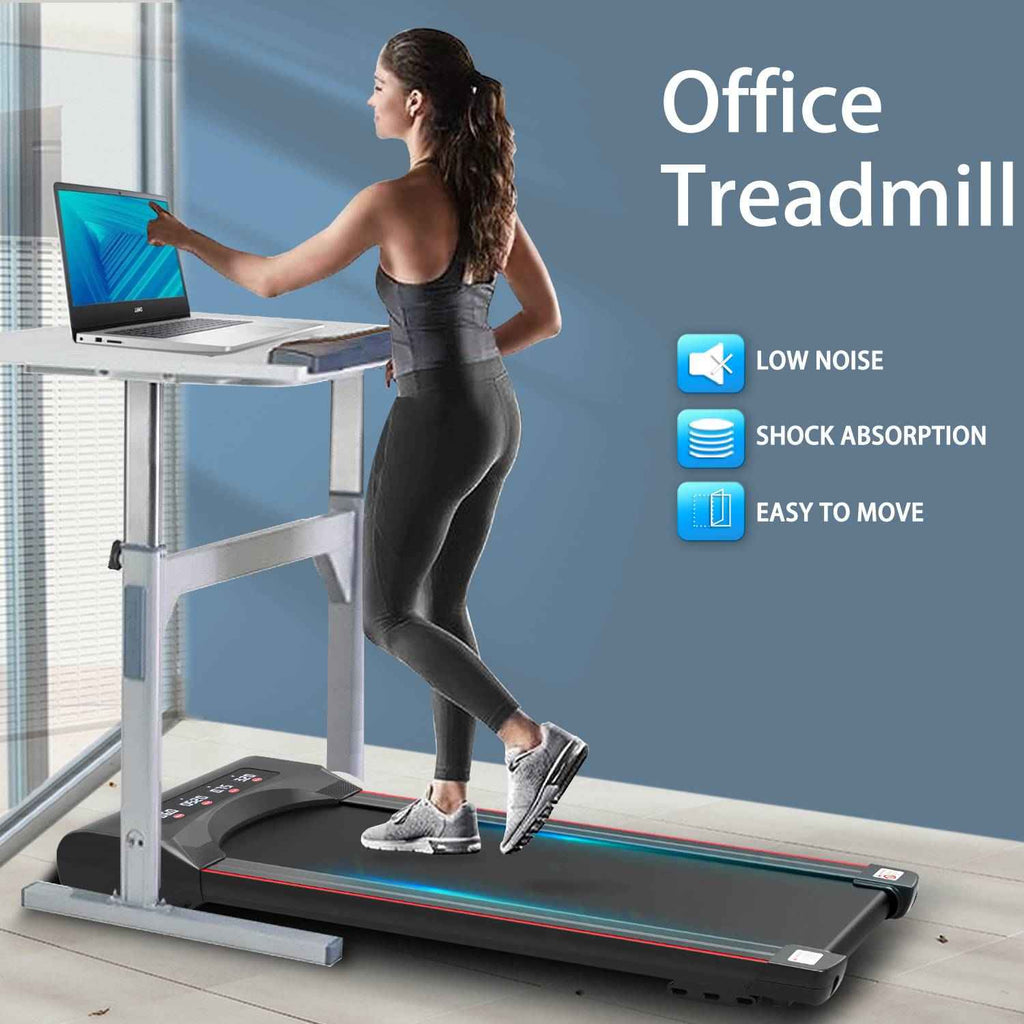 2.5HP Portable Walking Pad Treadmill with Remote & LED Display for Home Office – Under-Desk Exercise Equipment (280 lb Capacity) - Glowify