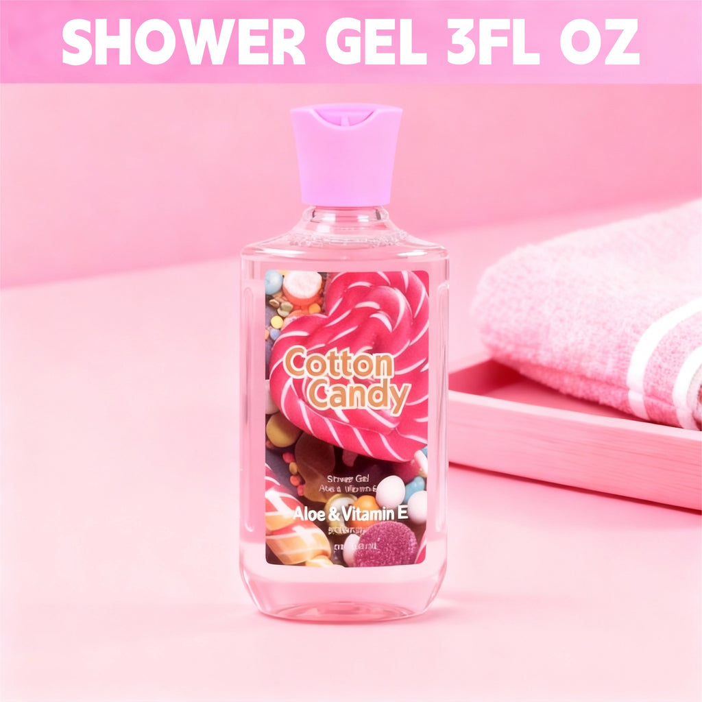 Cotton Candy 3-Piece Bath & Body Travel Spa Gift Set – Shower Gel, Body Lotion & Fragrance Mist - Glowify