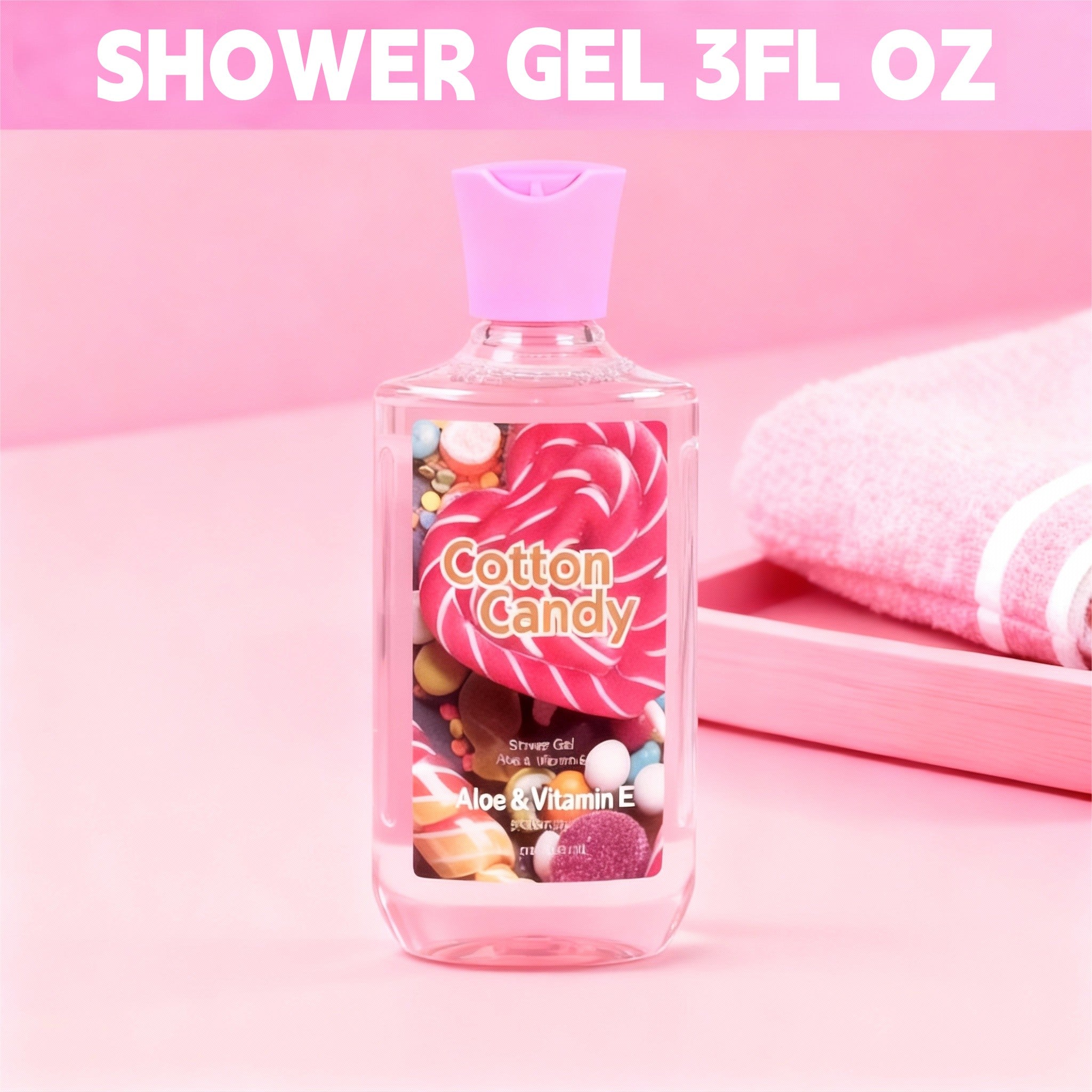 Cotton Candy 3-Piece Bath & Body Travel Spa Gift Set – Shower Gel, Body Lotion & Fragrance Mist - Glowify