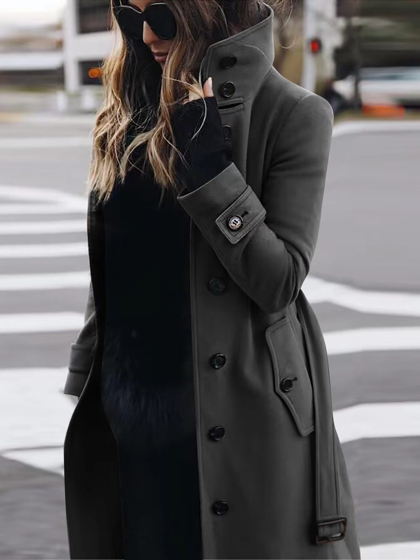 Glowify Elegant Slim-Fit Women’s Long Coat – Everyday Comfort & Style - Glowify