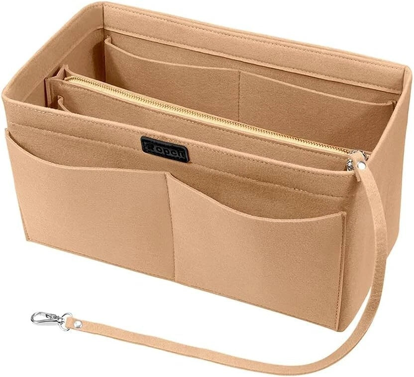 Women’s Felt Handbag Organizer Insert – Large Capacity Bag Liner with Pockets - Glowify