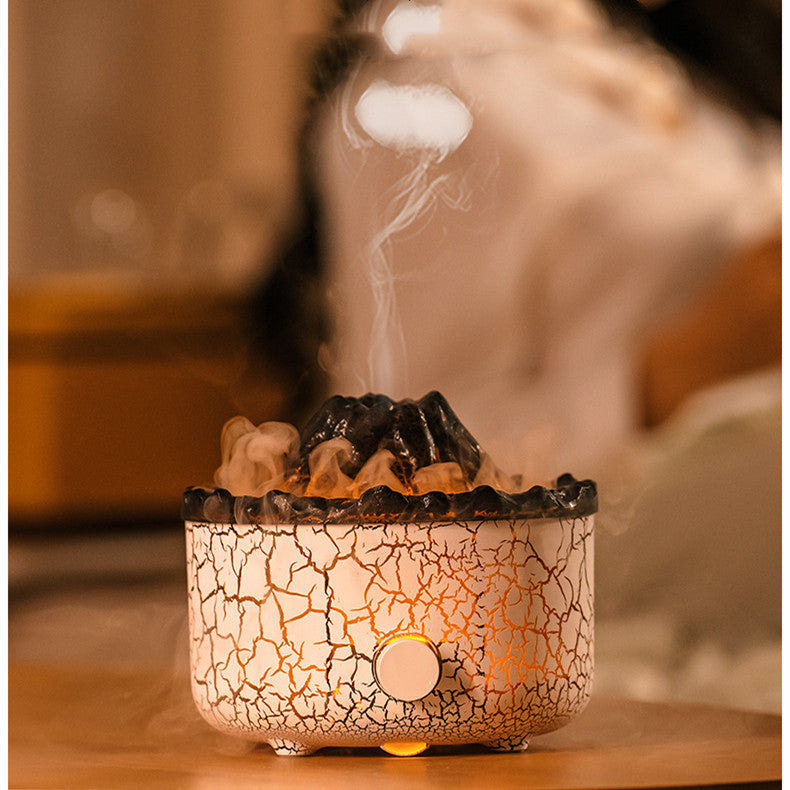 Volcano Flame Aroma Humidifier – LED Jellyfish Mist Diffuser with Remote Control