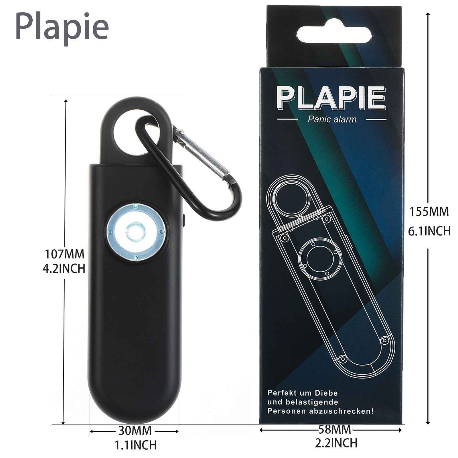 Personal Portable Anti-Lost Safety Alarm – 120dB Wolf Guard Alarm with Flash Light (Keychain & Bag Use) - Glowify