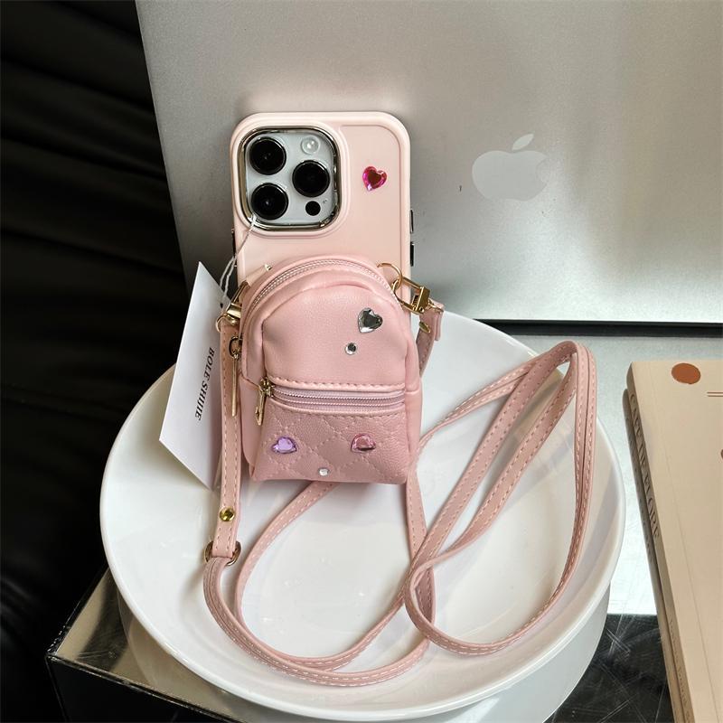 Crossbody Wallet Phone Case for iPhone – Cute Light Luxury Bag Case with Removable Shoulder Strap - Glowify