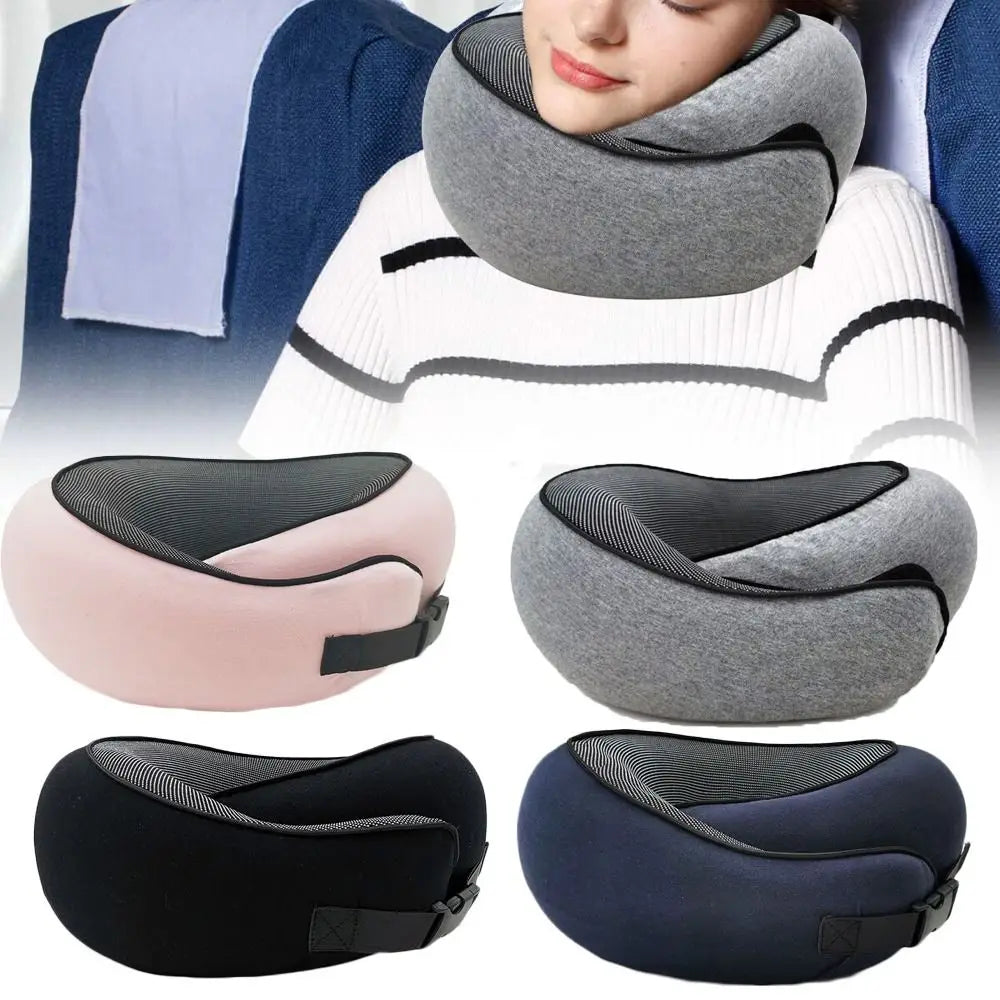 Soft Memory Foam Travel Neck Pillow – U-Shape Adjustable Support for Plane, Car & Office Naps - Glowify