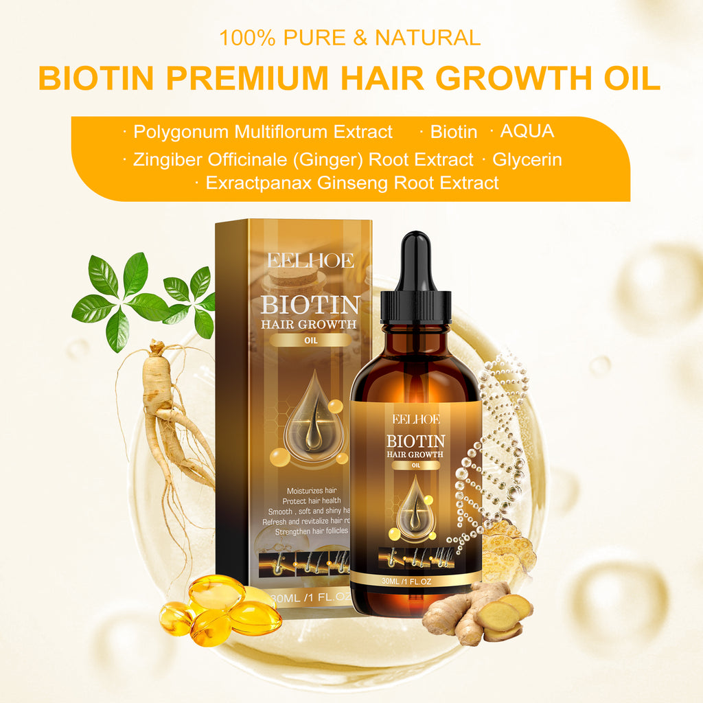 Glowify EELHOE Biotin Hair Treatment Oil – Moisturizing Scalp Massage Oil for Thick, Smooth Hair - Glowify