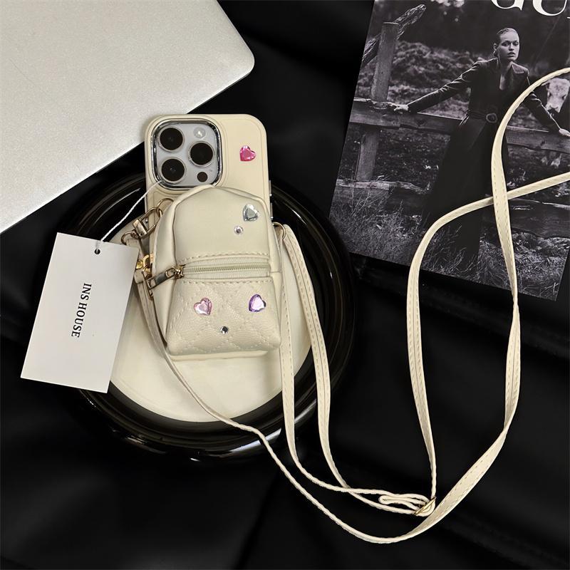 Crossbody Wallet Phone Case for iPhone – Cute Light Luxury Bag Case with Removable Shoulder Strap - Glowify