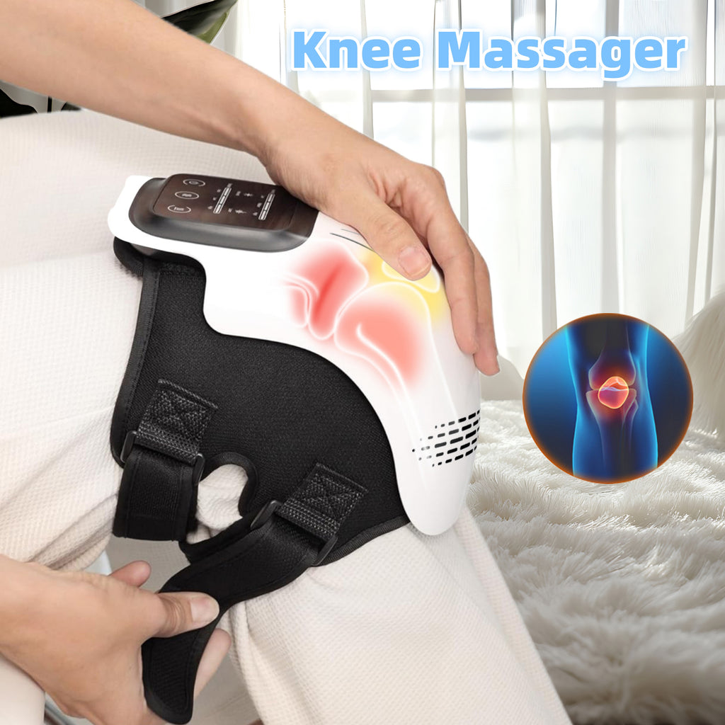 Electric Intelligent Knee Massager with Infrared Heat & Vibration – Rechargeable Home Pain Relief & Deep Kneading Therapy Device - Glowify