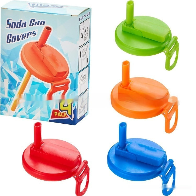 Reusable Soda Can Lid with Straw – Anti-Spill Beverage Can Stopper for Coke, Beer & Drinks - Glowify