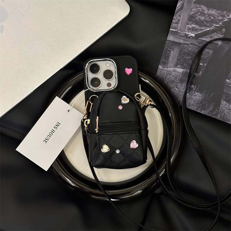 Crossbody Wallet Phone Case for iPhone – Cute Light Luxury Bag Case with Removable Shoulder Strap - Glowify