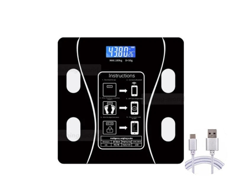 Bluetooth Smart Body Fat Scale – Digital BMI Bathroom Scale with App, Body Composition Analyzer (Up to 180kg / 400lbs)