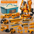 Magnetic Transforming Engineering Car Building Blocks Toy – STEM Construction Set displayed with pieces arranged.