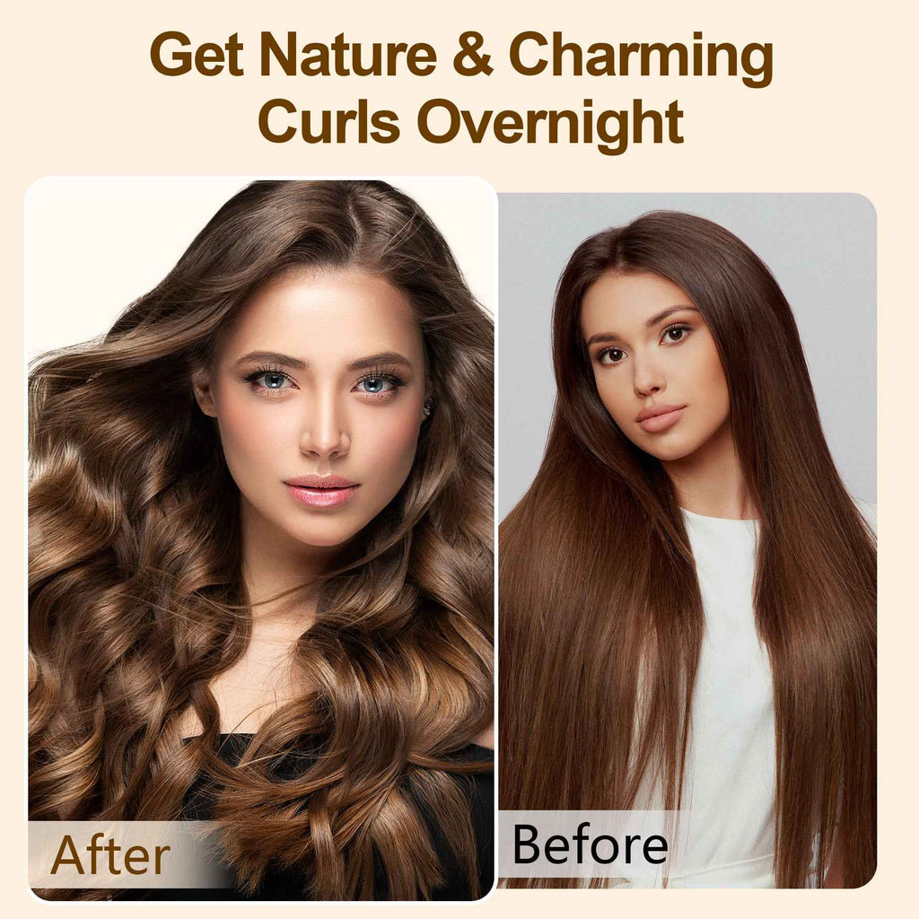 Satin Heatless Hair Curler – Overnight Soft Waves & Natural Curls (No Heat) - Glowify
