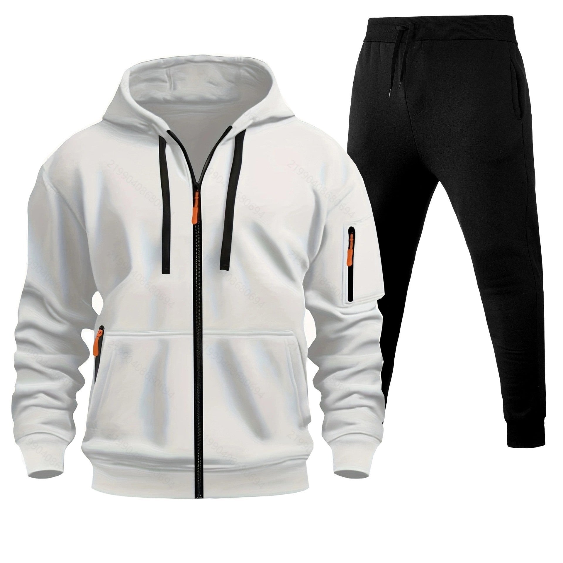 Stylish 2-Piece Fleece-Lined Zip-Up Hoodie & Jogger Set with Multi-Pockets - Perfect for Active Days! - Glowify