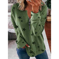 Women’s Star Print Loose Pullover Sweatshirt – Long Sleeve Urban Casual Top - Glowify